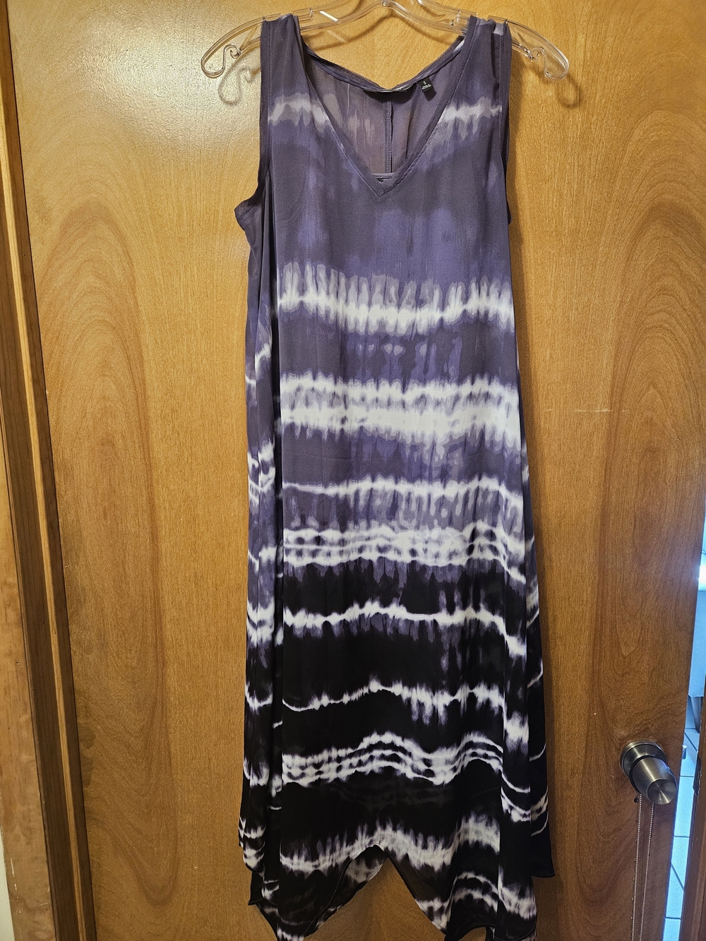 Simply Vera Vera Wang Purple and White Tie-Dye Maxi Dress